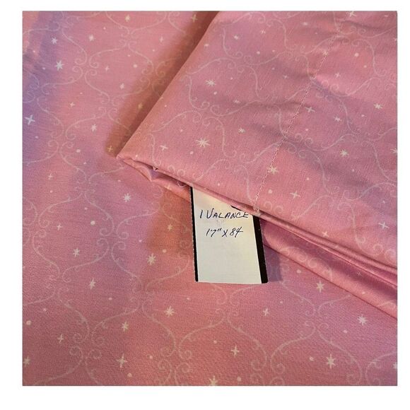 Set Of 3 Pink Sparkle Princess Print Disney Little Girls Room Valances 17”x84” - Picture 7 of 7